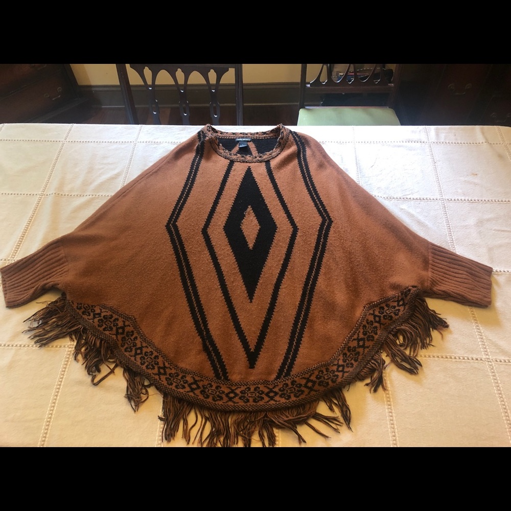 Lauren Michelle large brown acrylic poncho